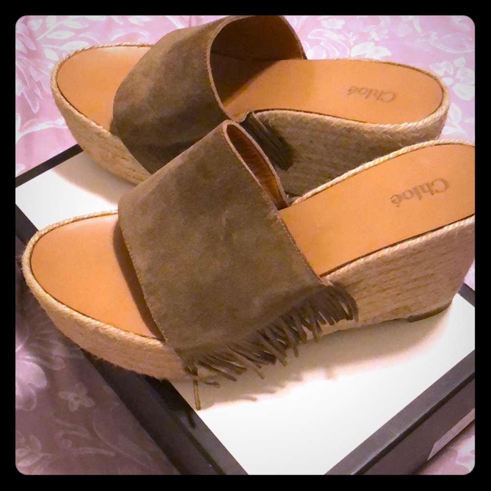 Chloé suede fringe platform #chloe #shoes